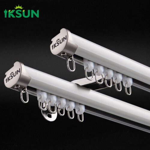 IKSUN 6.7M Premium Aluminum Alloy Silent Curtain Track with Durable Rollers and Elegant End Cap Design - Image 2