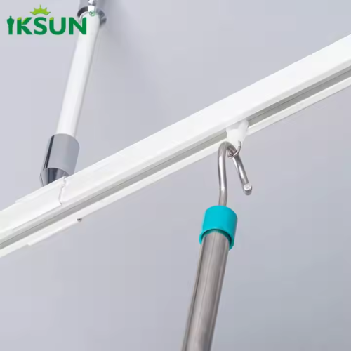 IKSUN U-Shaped Ceiling Mounted Flexible Curved Curtain Track for Room Partitions and Bay Windows - Image 4