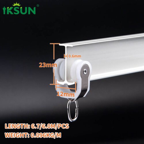 IKSUN Durable Aluminum Curtain Track System with Smooth Rolling Wheels and Metal End Cap for Home and Commercial Use - Image 4