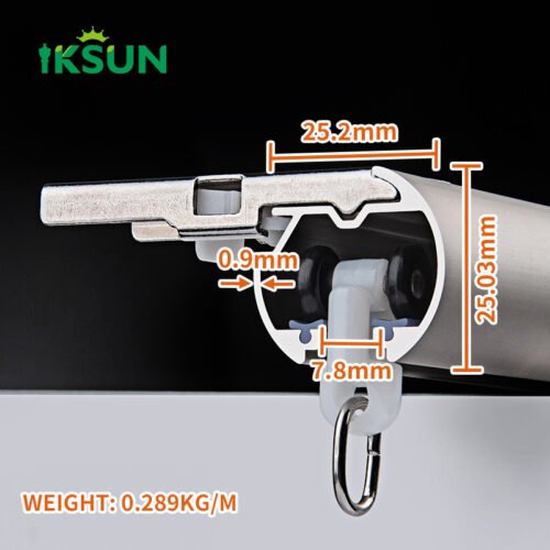 IKSUN 6.7M Premium Aluminum Alloy Silent Curtain Track with Durable Rollers and Elegant End Cap Design - Image 4