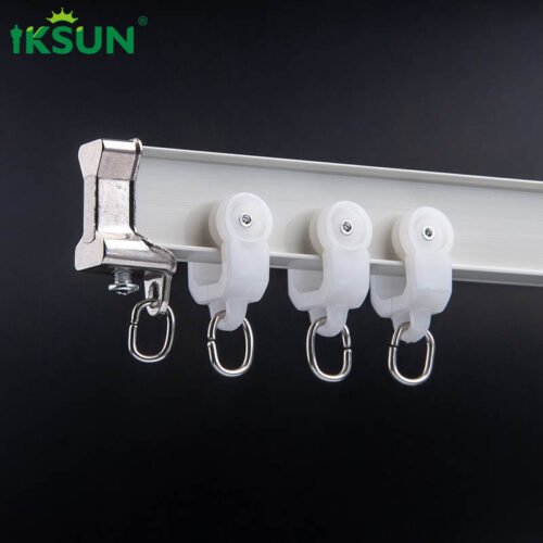 IKSUN Durable Aluminum Curtain Track System with Smooth Rolling Wheels and Metal End Cap for Home and Commercial Use - Image 3