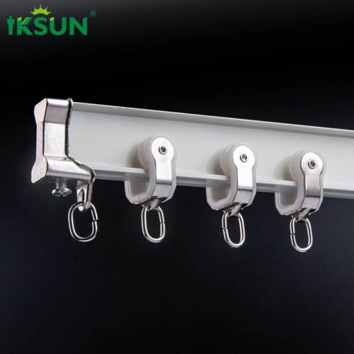 IKSUN Factory Direct Silent Curved Track Series Durable Curtain Rail System Customizable for Hotels Use