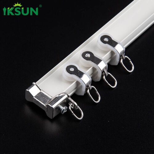 IKSUN Durable Aluminum Curtain Track System with Smooth Rolling Wheels and Metal End Cap for Home and Commercial Use - Image 2