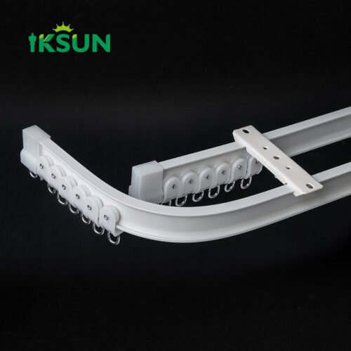 IKSUN Silent Curtain Track Kit, Durable Aluminum, Flexible System For Homes And Hotels, Can Be Mounted On Walls Or Ceilings