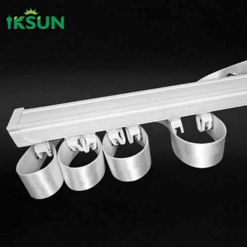 IKSUN Factory Wholesale Aluminum Curtain Tracks: Sliding Straight Tracks with Pulleys and S-Fold Ribbon Color Options - Image 6