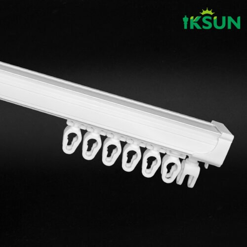 IKSUN Factory Wholesale Aluminum Curtain Tracks: Sliding Straight Tracks with Pulleys and S-Fold Ribbon Color Options - Image 4