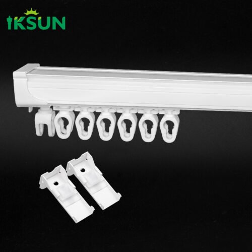 IKSUN Factory Wholesale Aluminum Curtain Tracks: Sliding Straight Tracks with Pulleys and S-Fold Ribbon Color Options - Image 5