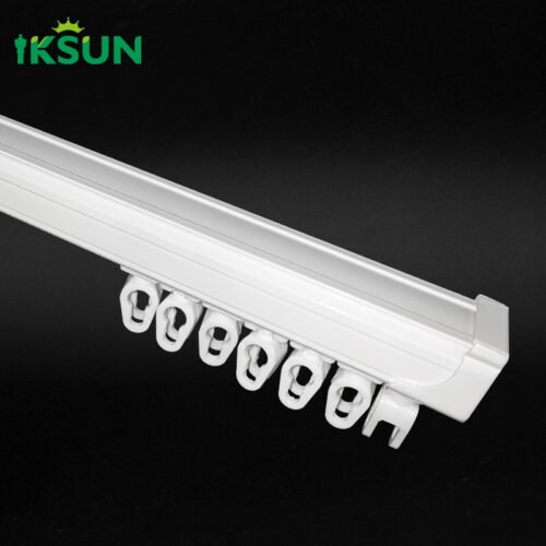 IKSUN Factory Wholesale Aluminum Curtain Tracks: Sliding Straight Tracks with Pulleys and S-Fold Ribbon Color Options - Image 2