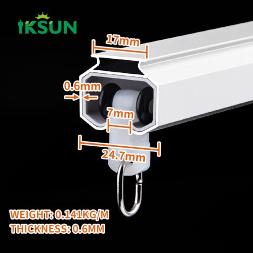 IKSUN  Factory  wholesale  Aluminium Curtain Track with Hooks, Durable & Easy Installation - Image 9