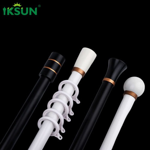 IKSUN Black Aluminum Double Layer Curtain Rod, Sleek Modern Design, Perfect for Contemporary Interiors, Wholesale Price Available - Image 3