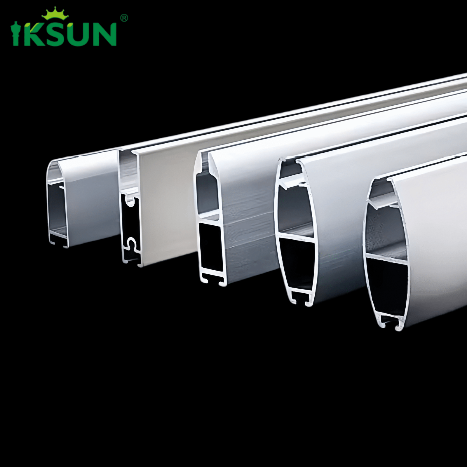 IKSUN Factory Can Customize Powder Paint Polishing Extruded Curtain Fittings Bottom Railing Window Aluminum Profiles 4 Scaled