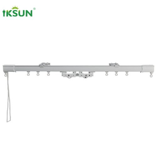 IKSUN Curtain Track System with Cord Draw Rod – Heavy-Duty Silent Pulley, Durable and Elegant Design