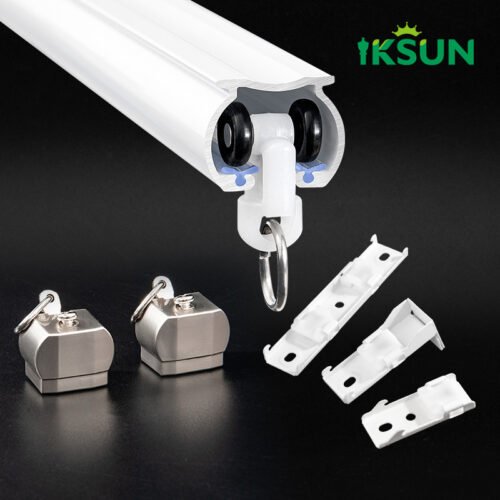 IKSUN Factory High Quality Aluminum Curtain Track System – Durable Ceiling Mount Curtain Rail with Silent Rollers - Image 2
