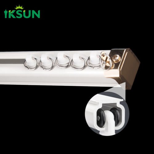 IKSUN China Factory Curtain Track System – Customizable White Curved Track with 25mm Wall Thickness - छवि 2