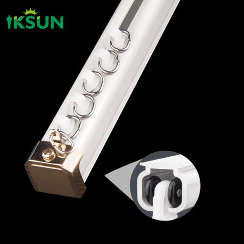 IKSUN China Factory Curtain Track System – Customizable White Curved Track with 25mm Wall Thickness - छवि 3