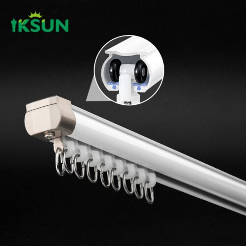 IKSUN Factory High Quality Aluminum Curtain Track System – Durable Ceiling Mount Curtain Rail with Silent Rollers - Image 6