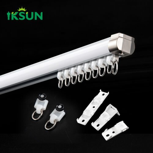 IKSUN Factory High Quality Aluminum Curtain Track System – Durable Ceiling Mount Curtain Rail with Silent Rollers - Image 5