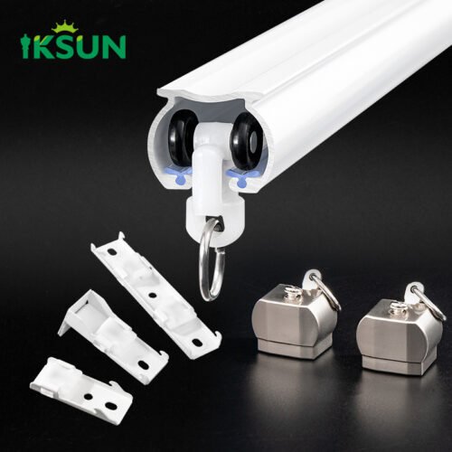 IKSUN Factory High Quality Aluminum Curtain Track System – Durable Ceiling Mount Curtain Rail with Silent Rollers - Image 4