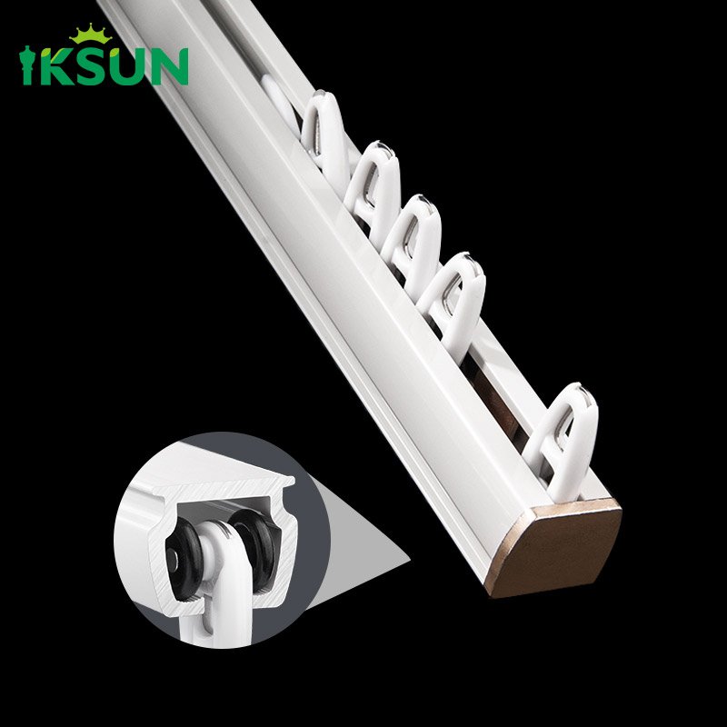IKSUN China Factory Multifunctional Aluminum Double Curtain Track Rail Direct from Manufacturer Colorful Finishes OEM ODM Available