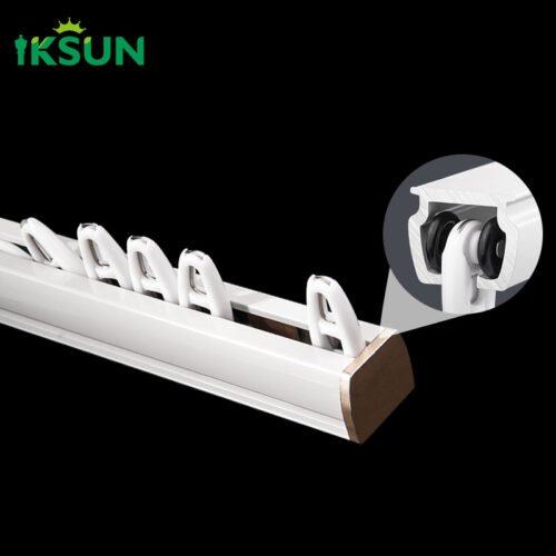 IKSUN China Factory Multifunctional Aluminum Double Curtain Track Rail Direct from Manufacturer Colorful Finishes OEM ODM Available - Immagine 2