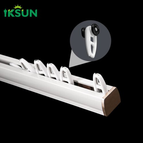 IKSUN China Factory Multifunctional Aluminum Double Curtain Track Rail Direct from Manufacturer Colorful Finishes OEM ODM Available - Immagine 5