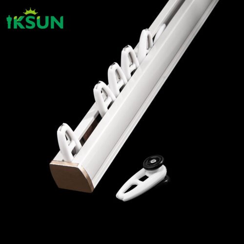 IKSUN China Factory Multifunctional Aluminum Double Curtain Track Rail Direct from Manufacturer Colorful Finishes OEM ODM Available - Immagine 4