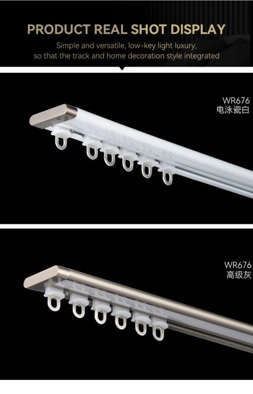 IKSUN Factory  Modern Aluminum LED Curtain Track – Ultra-Thin, Strong, and Seamless in Design - Immagine 3