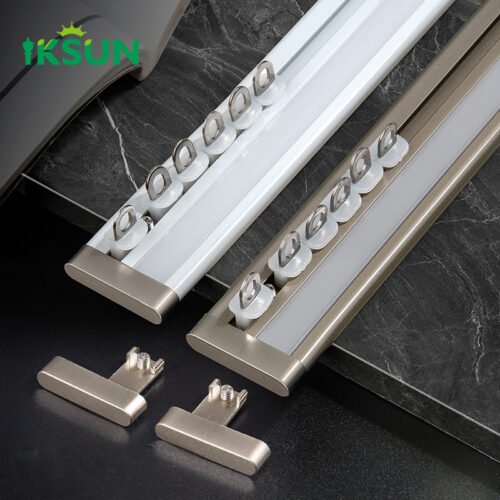 IKSUN Factory  Modern Aluminum LED Curtain Track – Ultra-Thin, Strong, and Seamless in Design - Immagine 2