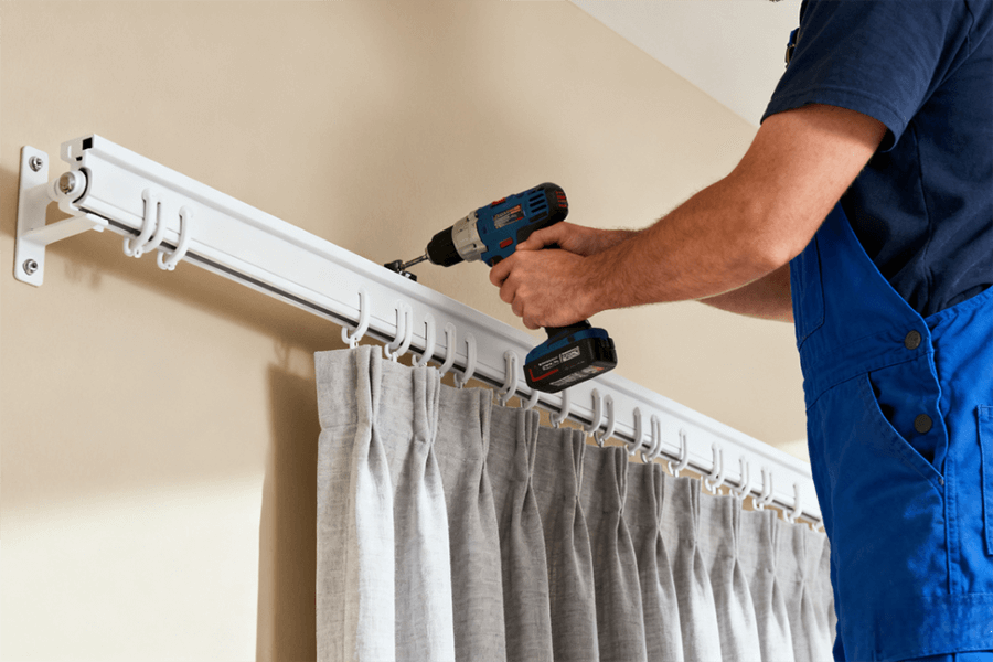 S Fold Curtain Tracks Category Install