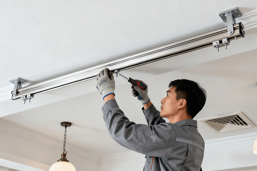 Retractable Curtain Tracks Category Install
