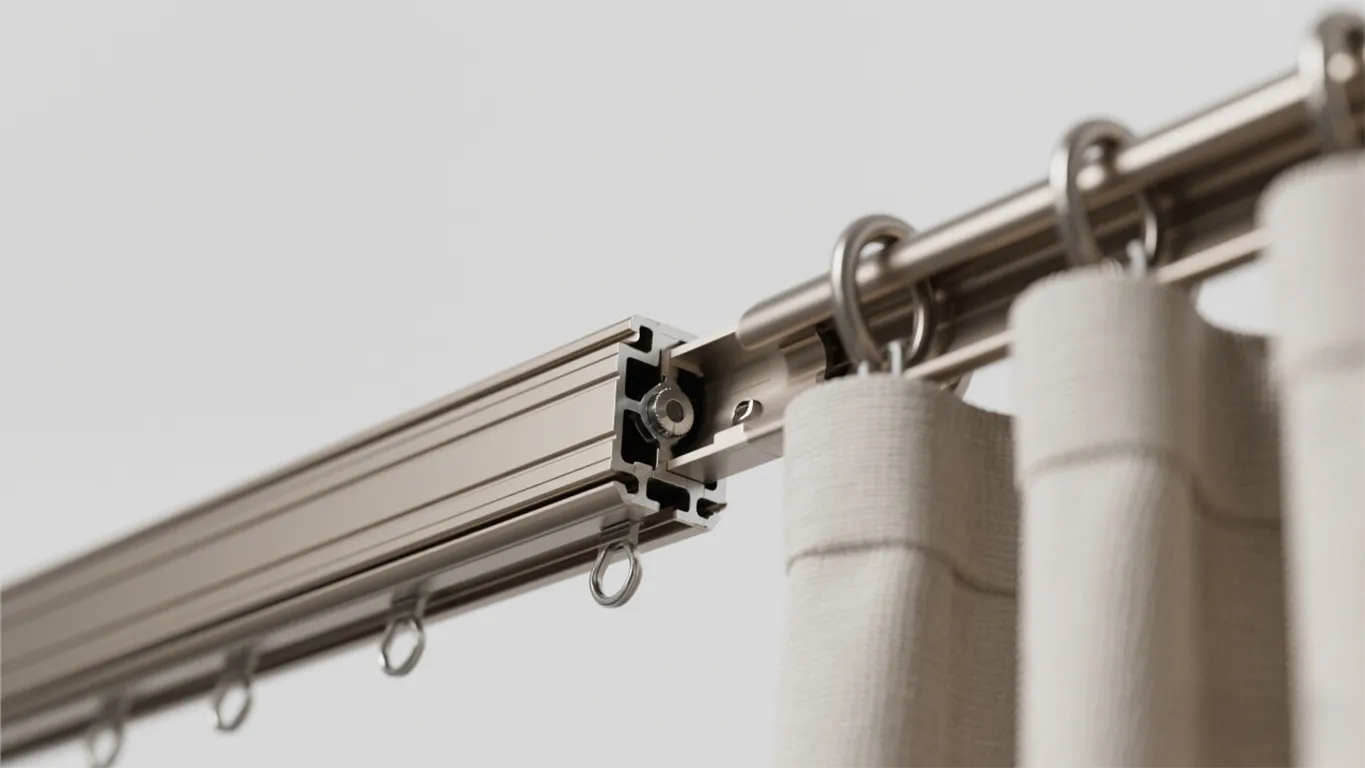 Silent aluminium curtain track system with smooth sliding.