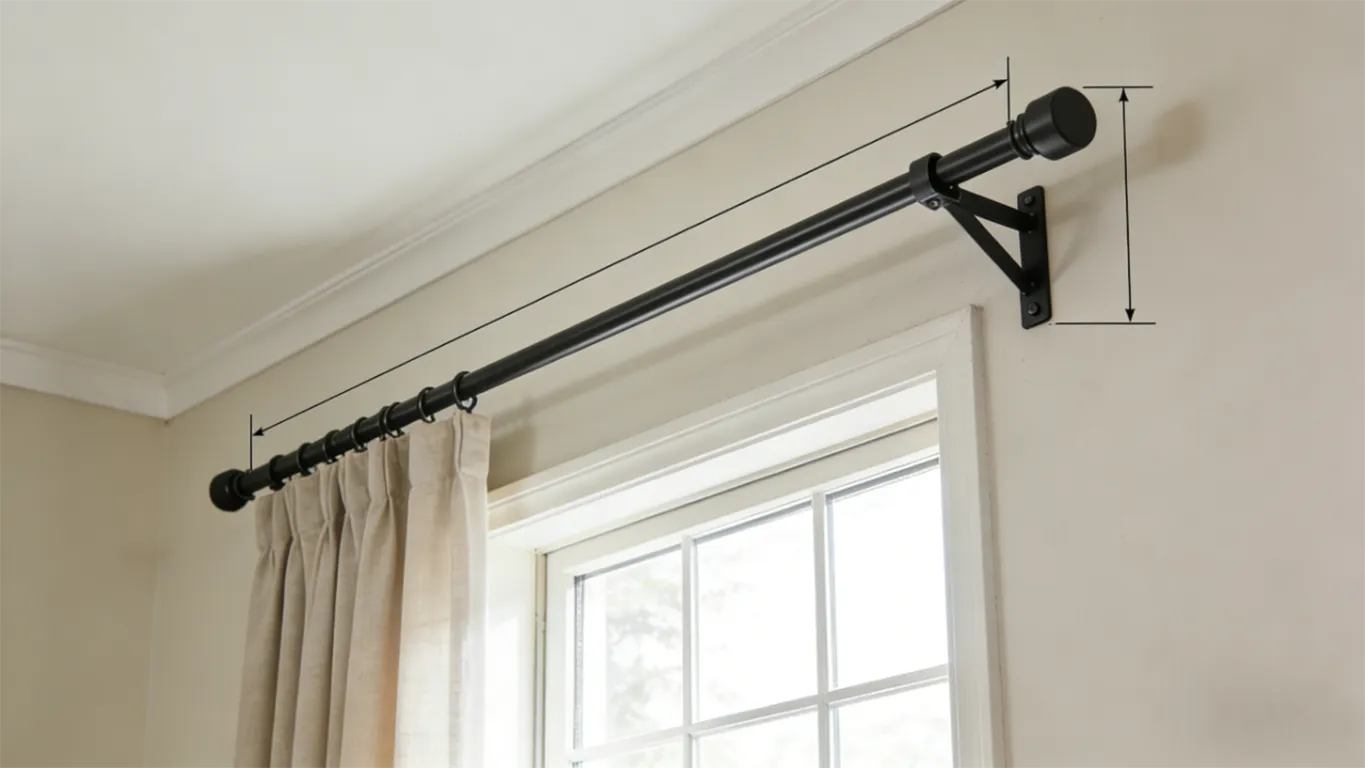 Curtain rod installation height guide.