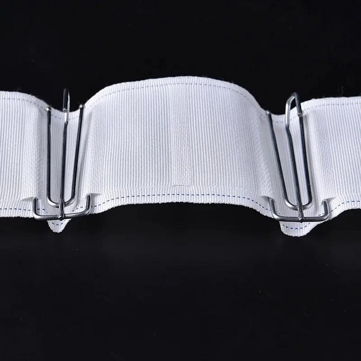 IKSUN curtain hooks seated in pleated heading tape showing uneven hook depths