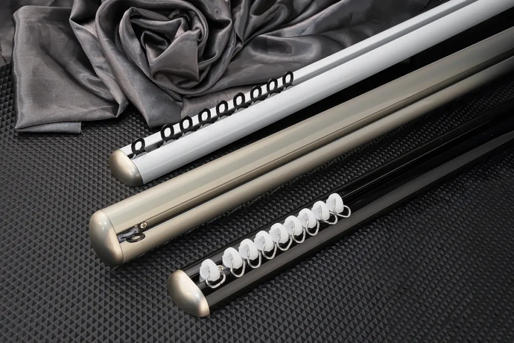 IKSUN curtain rod and track range in white, taupe and black finishes for OEM projects